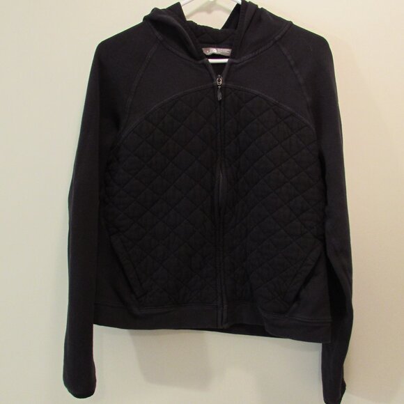 North Face Black Quilted Hoodie Jacket Size Large - Picture 13 of 15
